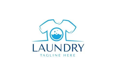 Wash laundry logo design template. Washing machine isolated on Clothes illu.. Stock-Illustration