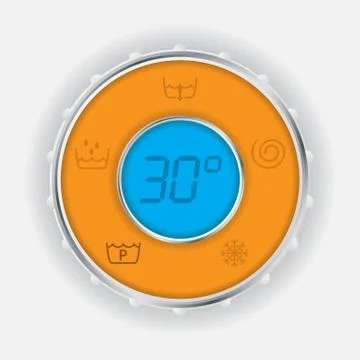 Wash machine control panel with dual color lcd Stock Illustration