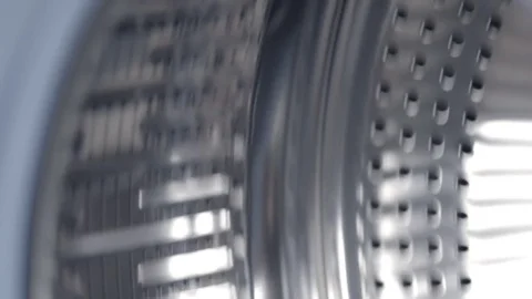 Wash machine drum in slow motion Stock Footage 73598764