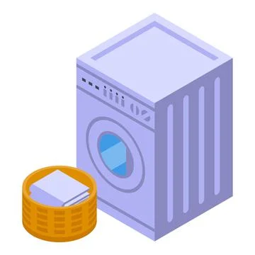 Wash machine icon isometric vector. Laundry washer Illustrazione stock