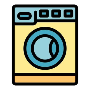 Wash machine icon vector flat Stock Illustration