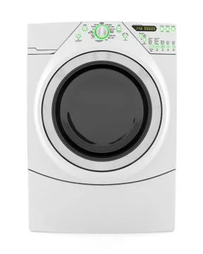 Wash machine isolated on white background Illustrazione stock