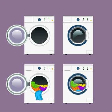 Wash machine set Stock Illustration