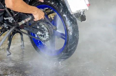 Wash motorcycle Stock Photos