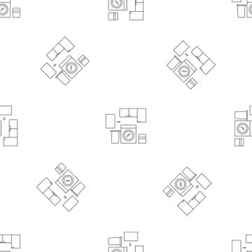 Wash room pattern seamless vector Stock Illustration