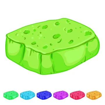 Wash sponge kitchen cartoon vector graphic Stock Illustration