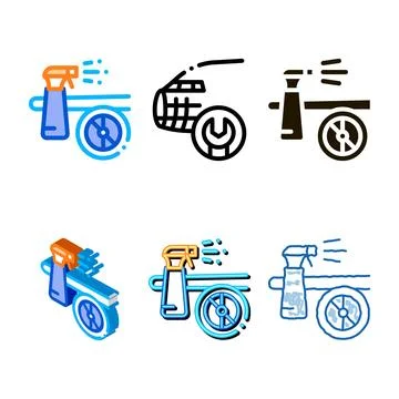 Wash spray plane icon vector designs outline 스톡 일러스트