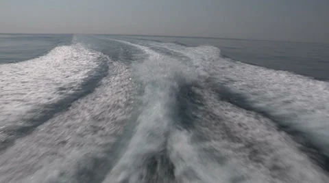 Wash wake of a boat Stock Footage 32320051