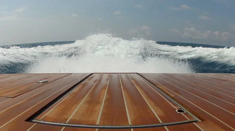 Wash wake of a boat Stock Footage 32617073