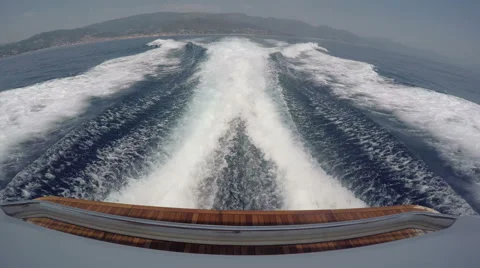 Wash wake of a boat Stock Footage 52697379