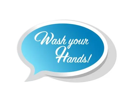 Wash your hands bubble message sign Illustrazione stock