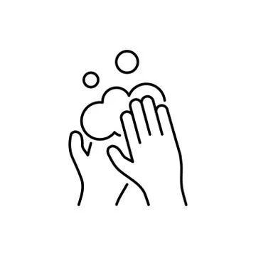 Wash your hands linear icon on white background Stock Illustration