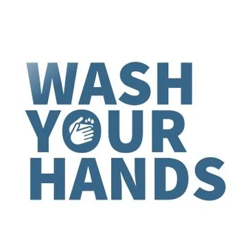 Wash your hands lockup message Stock Illustration