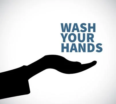 Wash your hands message Stock Illustration