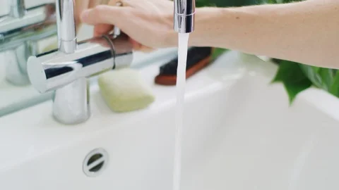 Wash your hands in the sink Stock Footage 127361222