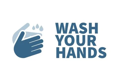 Wash your hands text icon message Stock Illustration