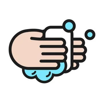 Wash your hands using soap, to avoid the bacteria Stock Illustration