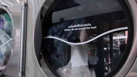 Wash6Close-Up,The washing machine is running. Stock Footage 140611879