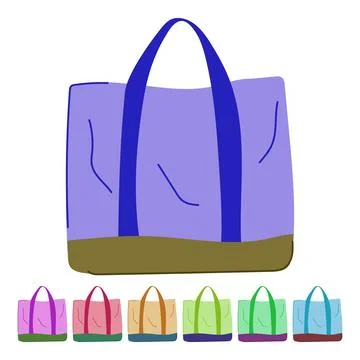 Washable fabric grocery bag vector cartoon graphic Stock Illustration