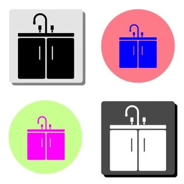 Washbasin. flat vector icon Stock Illustration