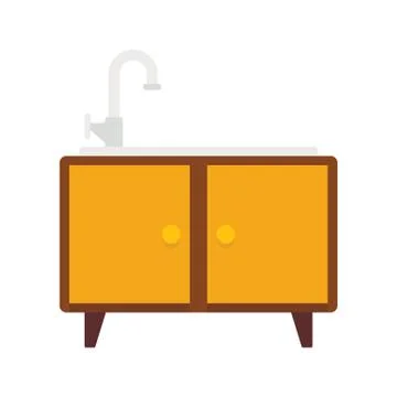 Washbasin icon in flat style 스톡 일러스트