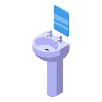 Washbasin icon isometric vector. Public toilet Ilustración de archivo