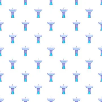 Washbasin pattern creating a seamless bathroom background Stock Illustration