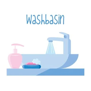 Washbasin on white background Stock Illustration
