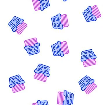 Washed clean clothes in basket vector seamless pattern Illustrazione stock