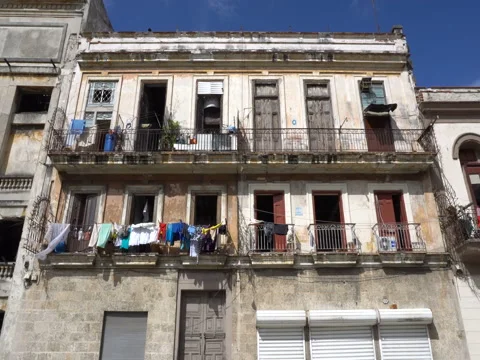 Washed clothes on the balcony Stock Footage 70952342