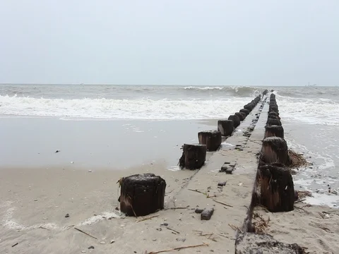 Washed Out Boardwalk Stock Footage