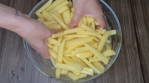 Washed Sliced Potatoes Stock Footage 165504791