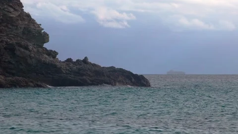 Washed by the waves rock Stock Footage 301818251