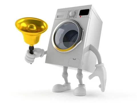 Washer character ringing a handbell Stock Illustration