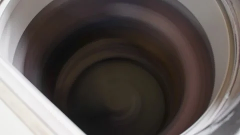 Washer Drum Spinning Clothes, Laundry Machine High Speed Spin, Washing Machine Stock Footage 315194074
