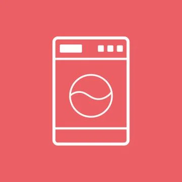 Washer flat vector icon. Laundress sign symbol flat vector illustration on re Illustrazione stock