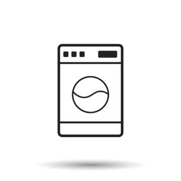 Washer flat vector icon. Laundress sign symbol flat vector illustration on wh Illustrazione stock