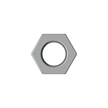 Washer hexagon nut isolated screw fastener icon Stock Illustration