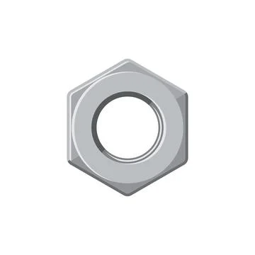 Washer hexagon nut isolated screw fastener icon Stock Illustration