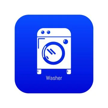 Washer icon blue vector 스톡 일러스트