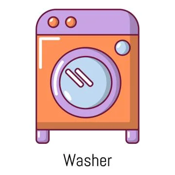 Washer icon, cartoon style Stock Illustration