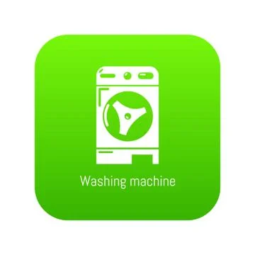 Washer icon green Stock Illustration