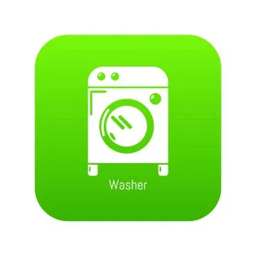 Washer icon green vector Stock Illustration