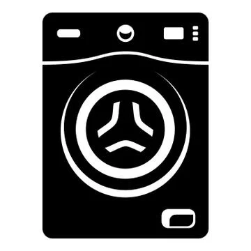 Washer icon, simple black style Illustrazione stock