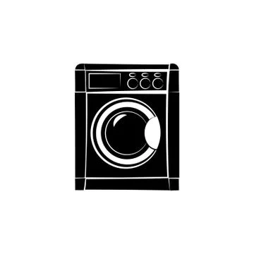 Washer icon vector black on white background Stock Illustration