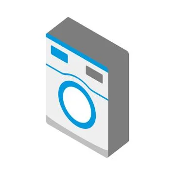 Washer icon on white background. Vector illustration in trendy Isometric style Stock Illustration