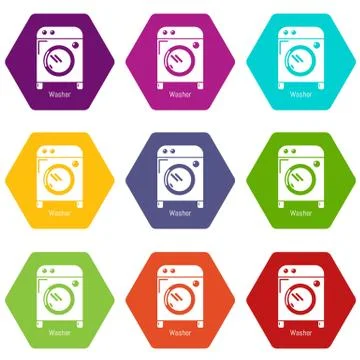 Washer icons set 9 Stockillustratie