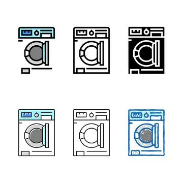 Washer machine color pack icon vector Stock Illustration