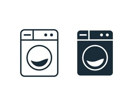 Washer Machine Laundry Icon Vector Logo Template Illustration Design Stock Illustration