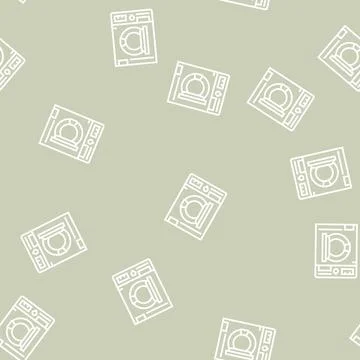 Washer machine line seamless pattern Stockillustratie
